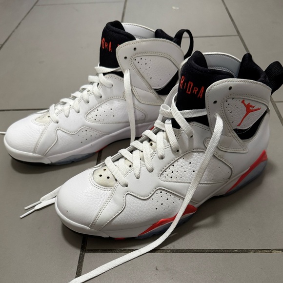 Air Jordan 7 Retro White Infrared Edition High Retro Sneakers Mens - Picture 6 of 10